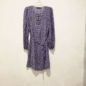 Robert Graham 100% Silk Snake Print Beaded Dress, Size 10/12